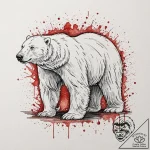 A powerful polar bear, its fur is a blizzard… – tattoo sketch (№1752066701_0, 09.07.2025 13:11) — tattoovalue.net