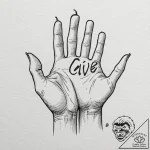 A single, powerful word “give”, with the lett… – tattoo sketch (№1752067034_0, 09.07.2025 13:17) — tattoovalue.net