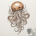 A jellyfish, its tentacles are soft, flowing… – tattoo sketch (№1752067201_0, 09.07.2025 13:20) — tattoovalue.net
