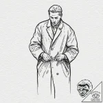 A person, giving their own coat to someone wh… – tattoo sketch (№1752068838_0, 09.07.2025 13:47) — tattoovalue.net