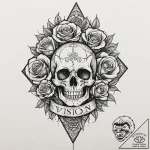 A single, powerful word “vision”, with an eye… – tattoo sketch (№1752069830_0, 09.07.2025 14:03) — tattoovalue.net
