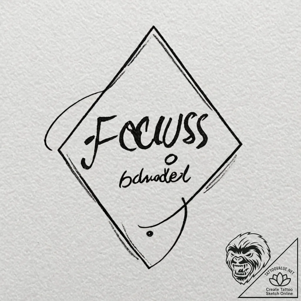 A single, powerful word "focus", where the 'o... - tattoo sketch (№1752069998_0, 09.07.2025 14:06) — tattoovalue.net