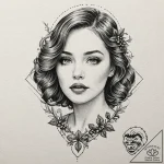 A beautiful woman whose lips are the color of… – tattoo sketch (№1752074582_0, 09.07.2025 15:23) — tattoovalue.net