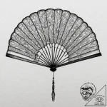 A beautiful, ornate fan, partially open, conc… – tattoo sketch (№1752074668_0, 09.07.2025 15:24) — tattoovalue.net