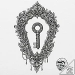 A single, perfect key, about to enter a compl… – tattoo sketch (№1752075335_0, 09.07.2025 15:35) — tattoovalue.net