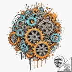 A single, rusty gear from a broken machine, t… – tattoo sketch (№1752075706_0, 09.07.2025 15:41) — tattoovalue.net