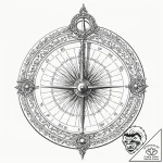 A beautiful, ornate sundial, with a single, c… – tattoo sketch (№1752076421_0, 09.07.2025 15:53) — tattoovalue.net