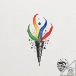 A single, loose screw, a symbol of being a bi… – tattoo sketch (№1752076663_0, 09.07.2025 15:57) — tattoovalue.net