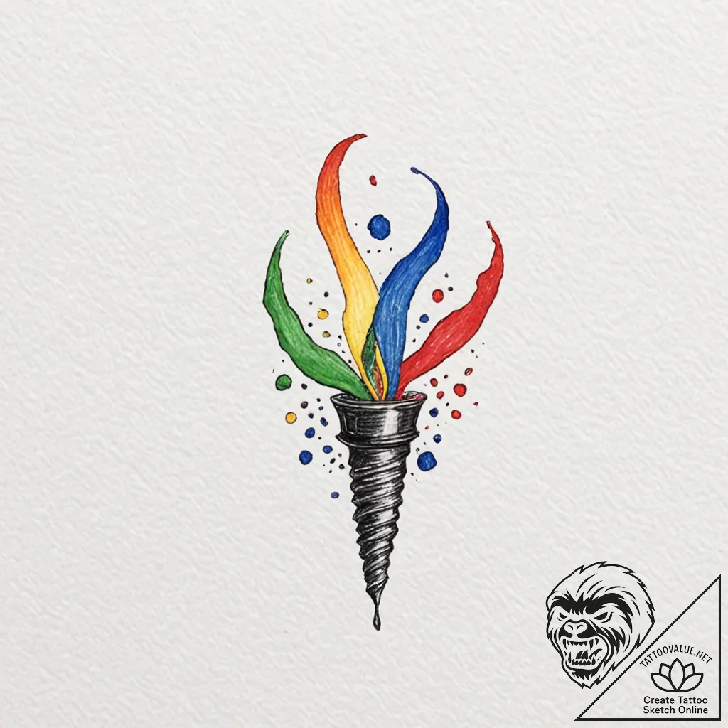 A single, loose screw, a symbol of being a bi... - tattoo sketch (№1752076663_0, 09.07.2025 15:57) — tattoovalue.net