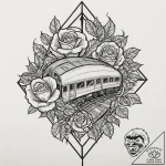 A powerful train, moving steadily along its t… – tattoo sketch (№1752077000_0, 09.07.2025 16:03) — tattoovalue.net