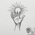 A human hand, reaching out of dark water to g… – tattoo sketch (№1752078335_0, 09.07.2025 16:25) — tattoovalue.net