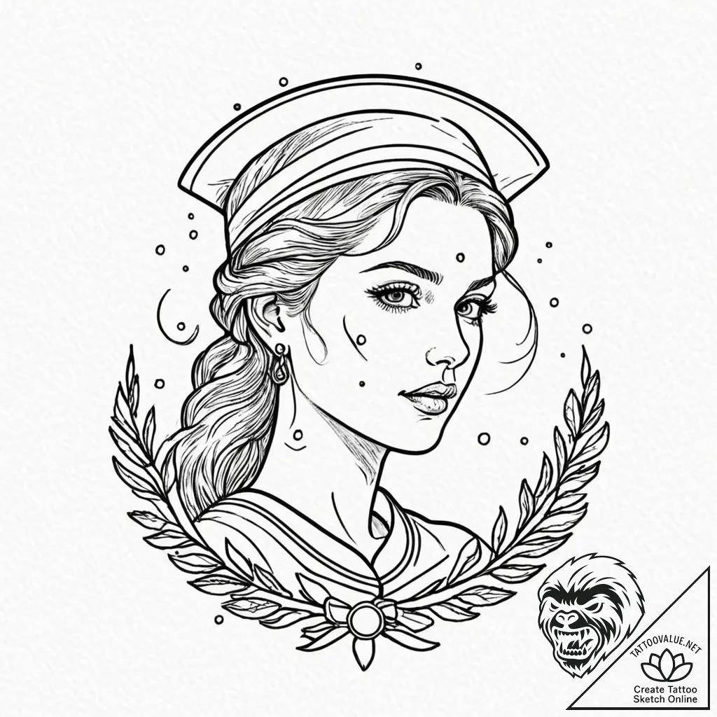 A woman whose tears are tiny, colorful sprink... - tattoo sketch (№1752078500_0, 09.07.2025 16:28) — tattoovalue.net