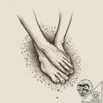 A person’s hands, washing the feet of another… – tattoo sketch (№1752078920_0, 09.07.2025 16:35) — tattoovalue.net