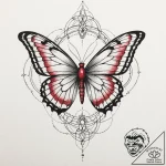 A beautiful, colorful butterfly, its wings ar… – tattoo sketch (№1752079006_0, 09.07.2025 16:36) — tattoovalue.net