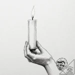 A drawing of a hand holding a single, unlit c… – tattoo sketch (№1752079923_0, 09.07.2025 16:52) — tattoovalue.net