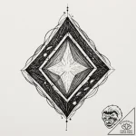 A single, perfect, polished gemstone, concept… – tattoo sketch (№1752081005_0, 09.07.2025 17:10) — tattoovalue.net