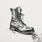A single, dirty work boot – tattoo sketch (№1752081089_0, 09.07.2025 17:11) — tattoovalue.net