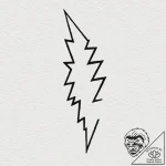 A single, black lightning bolt, sharp and gra… – tattoo sketch (№1752081171_0, 09.07.2025 17:12) — tattoovalue.net