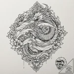 A beautiful, ornate war fan, with hidden blad… – tattoo sketch (№1752081853_0, 09.07.2025 17:24) — tattoovalue.net