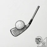 A minimalist drawing of a golf club and ball – tattoo sketch (№1752082099_0, 09.07.2025 17:28) — tattoovalue.net