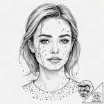 A woman whose tears are tiny, colorful sprink… – tattoo sketch (№1752082185_0, 09.07.2025 17:29) — tattoovalue.net