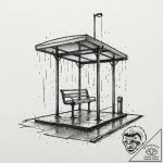 A simple outline of a bus stop shelter in the… – tattoo sketch (№1752082602_0, 09.07.2025 17:36) — tattoovalue.net