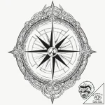 A beautiful, ornate antique compass, symboliz… – tattoo sketch (№1752082685_0, 09.07.2025 17:38) — tattoovalue.net