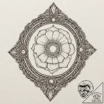 A single, perfect, polished gemstone, ink ill… – tattoo sketch (№1752082851_0, 09.07.2025 17:40) — tattoovalue.net