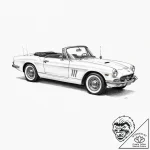 A minimalist drawing of a classic convertible… – tattoo sketch (№1752082940_0, 09.07.2025 17:42) — tattoovalue.net