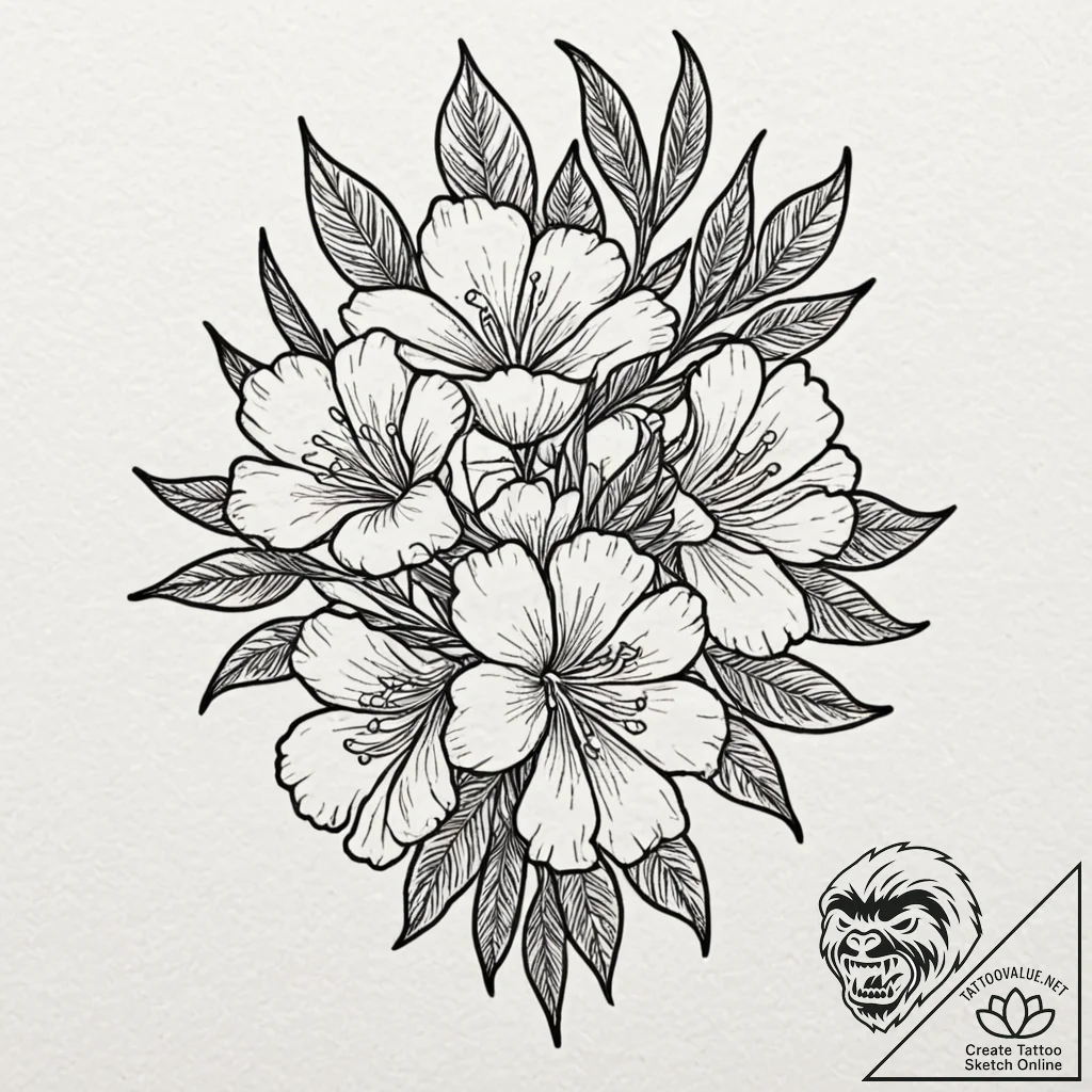 A beautiful, but poisonous flower, like olean... - tattoo sketch (№1752083418_0, 09.07.2025 17:50) — tattoovalue.net