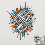 A barcode, but it’s crossed out with a bold “… – tattoo sketch (№1752083499_0, 09.07.2025 17:51) — tattoovalue.net