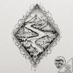 A beautiful, ornate map, with a clear, marked… – tattoo sketch (№1752083910_0, 09.07.2025 17:58) — tattoovalue.net