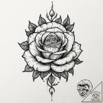 A single, black rose, but its thorns are exce… – tattoo sketch (№1752083991_0, 09.07.2025 17:59) — tattoovalue.net