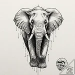 A powerful, but gentle elephant, a symbol of… – tattoo sketch (№1752085722_0, 09.07.2025 18:28) — tattoovalue.net