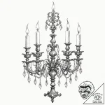 A beautiful, ornate antique candelabra – tattoo sketch (№1752086216_0, 09.07.2025 18:36) — tattoovalue.net