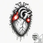 A human heart, with a keyhole, and the key is… – tattoo sketch (№1752086474_0, 09.07.2025 18:41) — tattoovalue.net