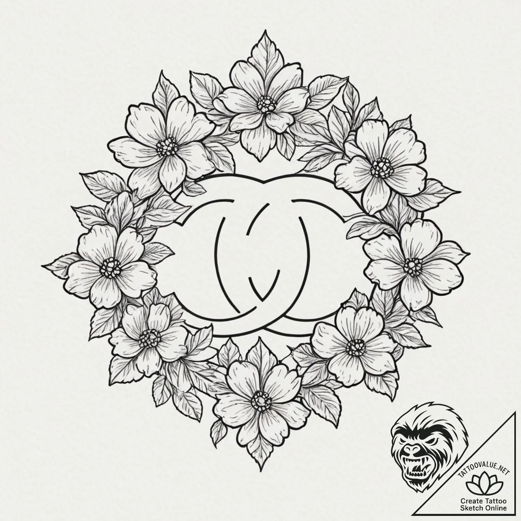 The logo of a luxury fashion brand (e.g., cha... - tattoo sketch (№1752086555_0, 09.07.2025 18:42) — tattoovalue.net