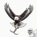 A majestic eagle, its feathers are sharp, met… – tattoo sketch (№1752087646_0, 09.07.2025 19:00) — tattoovalue.net