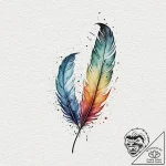 A beautiful, abstract feather, breaking apart… – tattoo sketch (№1752088395_0, 09.07.2025 19:13) — tattoovalue.net