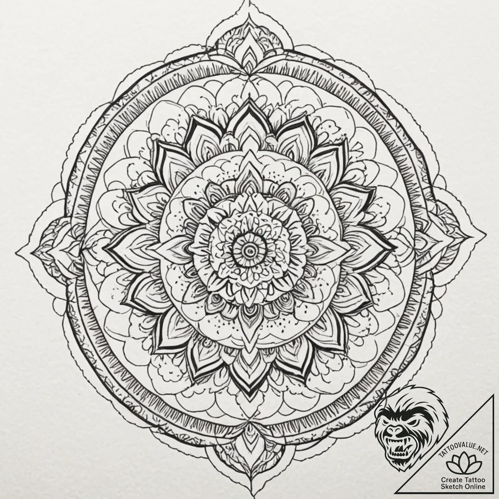 A beautiful, delicate pattern of flowing, sil... - tattoo sketch (№1752089070_0, 09.07.2025 19:24) — tattoovalue.net
