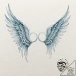 A pair of angel wings, made of soft, ethereal… – tattoo sketch (№1752090122_0, 09.07.2025 19:42) — tattoovalue.net