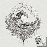 A beautiful, abstract representation of music… – tattoo sketch (№1752091684_0, 09.07.2025 20:08) — tattoovalue.net