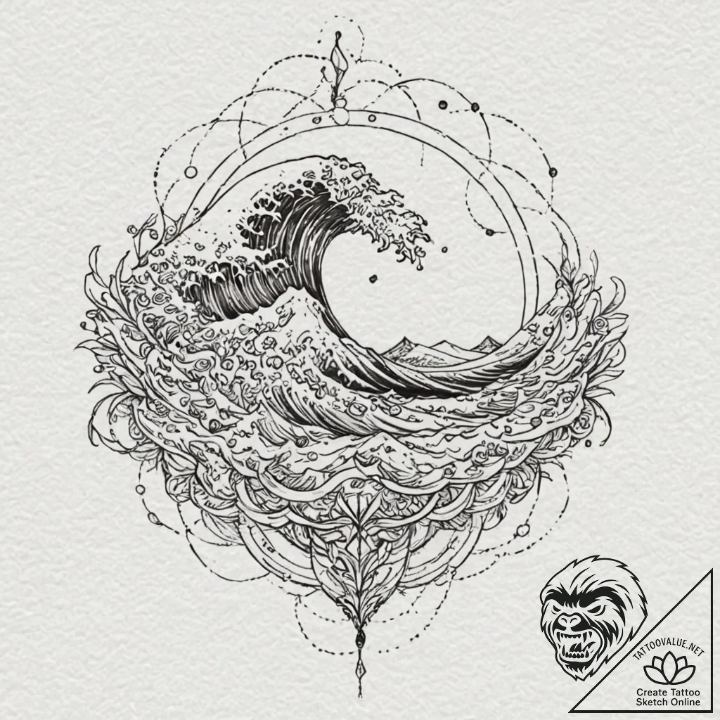 A beautiful, abstract representation of music... - tattoo sketch (№1752091684_0, 09.07.2025 20:08) — tattoovalue.net