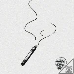 A realistic, smoldering cigarillo with a wisp… – tattoo sketch (№1752091936_0, 09.07.2025 20:12) — tattoovalue.net