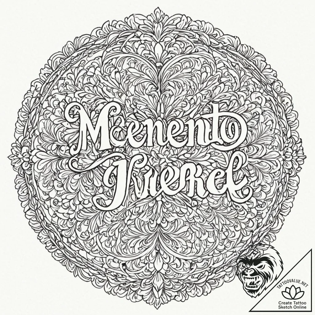 The phrase "memento vivere" (remember to live... - tattoo sketch (№1752092020_0, 09.07.2025 20:13) — tattoovalue.net