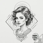 A phrase “a storm of a woman”, tattoo line ar… – tattoo sketch (№1752092187_0, 09.07.2025 20:16) — tattoovalue.net