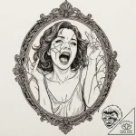 A realistic hand, holding a shattered mirror… – tattoo sketch (№1752092689_0, 09.07.2025 20:24) — tattoovalue.net