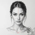 A beautiful, realistic woman’s face, with a s… – tattoo sketch (№1752093401_0, 09.07.2025 20:36) — tattoovalue.net