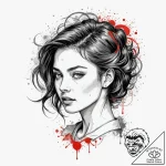 A beautiful, abstract portrait, where emotion… – tattoo sketch (№1752094406_0, 09.07.2025 20:53) — tattoovalue.net