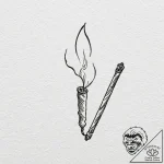 A single, perfect, unlit match, next to a str… – tattoo sketch (№1752094661_0, 09.07.2025 20:57) — tattoovalue.net